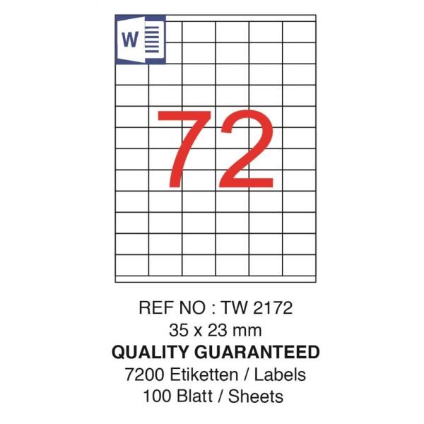 Tanex Tw-2172 35x23 mm  Laser Etiket