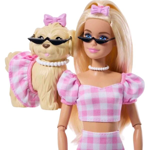 Barbie Uyumlu Dostlar Sarı Saçlı Bebek ve Köpekçiği JFP36