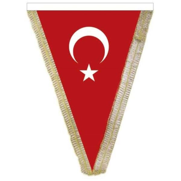 Buket Bayrak Masaüstü 15X22,5 Üçgen Simli Bkt-137