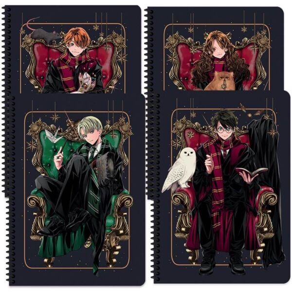Harry Potter A4 80 Yaprak Kareli Karton Kapak Spiralli Defter 380622