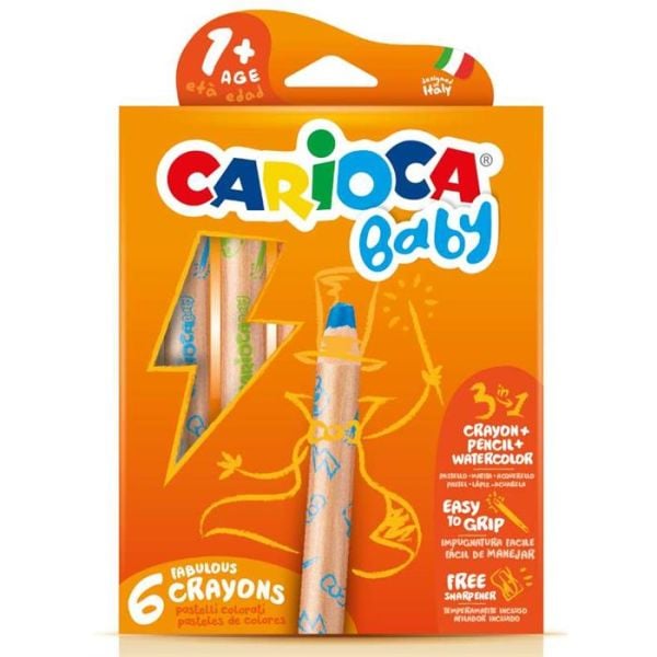 Carioca 42817 Bebek 3 in 1 Jumbo Boya Kalemi 6 Renk