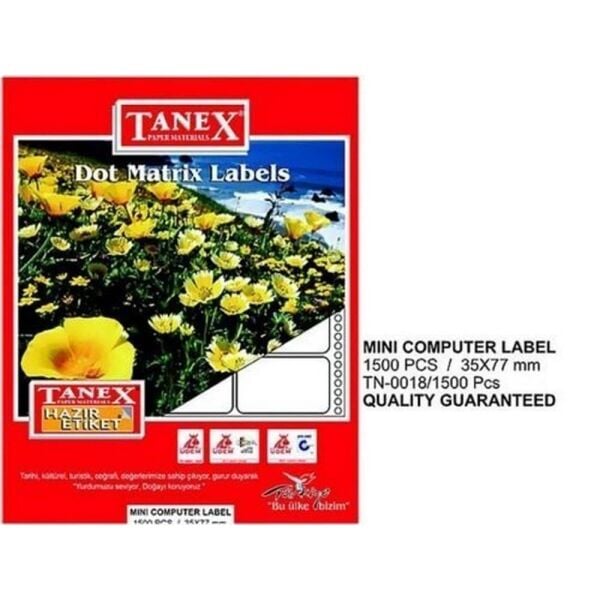 Tanex TN-0018 Bilgisayar Etiketi 25x77 mm 2 li
