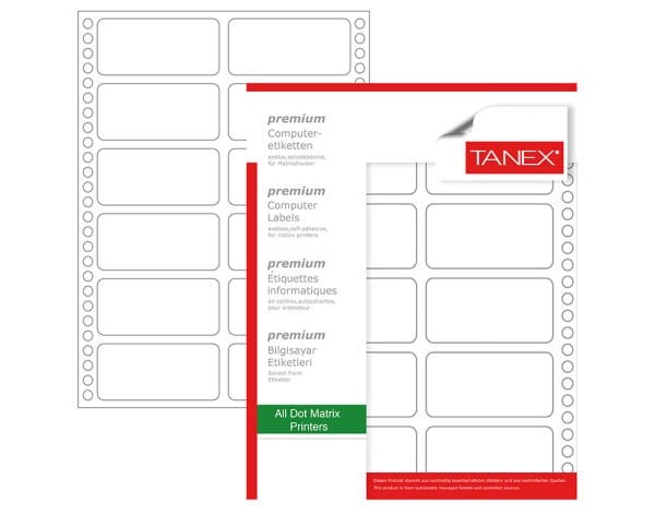 Tanex TN-0018 Bilgisayar Etiketi 25x77 mm 2 li