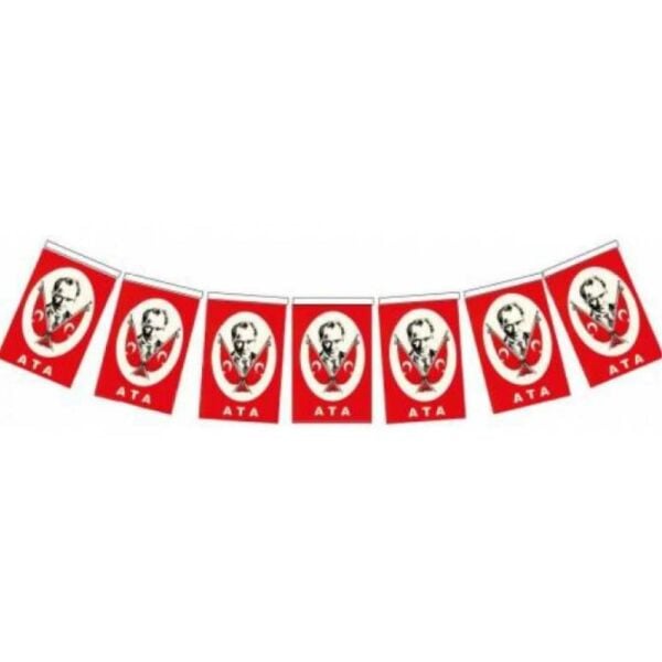 Buket Bayrak İpli Orta Ata 8X13 Cm 40 Li Bkt-304