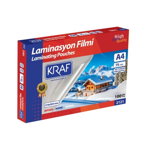 Kraf Laminasyon Filmi Parlak A4   75 Mic.100 Lü 2121