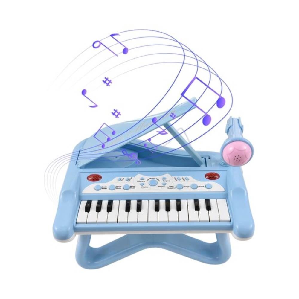 Learning Fun Learning Fun 25 Tuşlu Mikrofonlu Eğitici Çocuk Piyano Seti Mavi