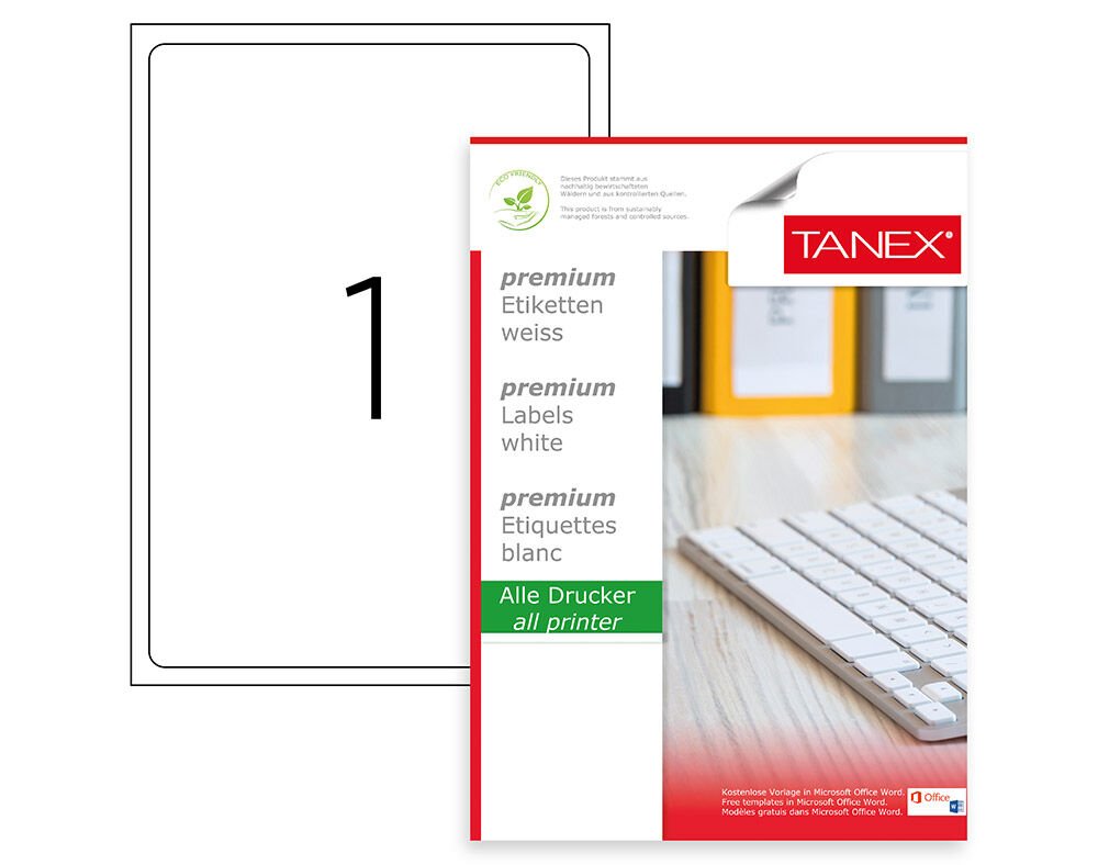 Tanex TW-2001 199.6x289.1 mm Laser Etiket