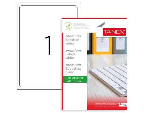 Tanex TW-2001 199.6x289.1 mm Laser Etiket