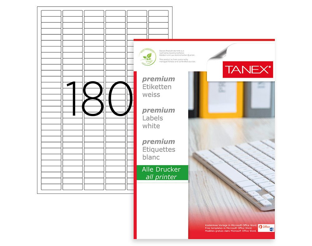 Tanex TW-2060 30x9 mm Laser Etiket