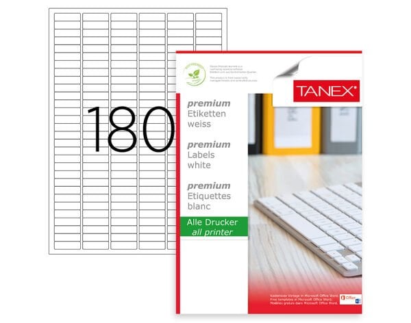 Tanex TW-2060 30x9 mm Laser Etiket