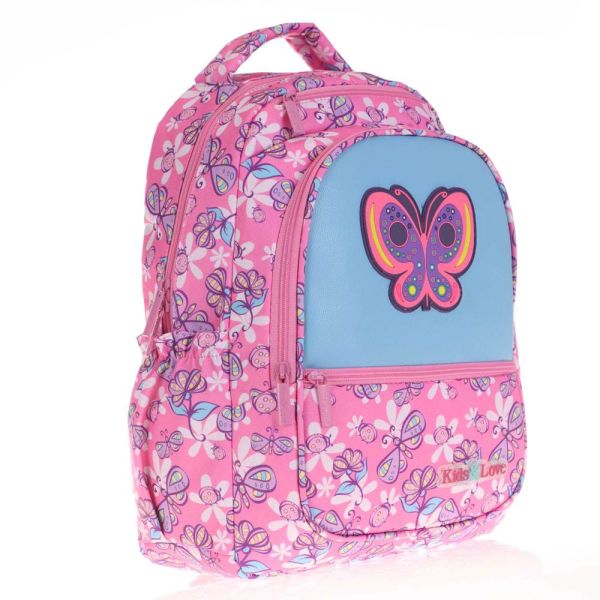 Kaukko Kids Love L5106 Rubber Butterfly İlkokul Çantası