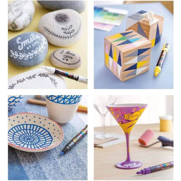 Uniball Posca Boyama Markörü Koyu Renkler PC-5M 1.8-2.5 mm 8 Renk