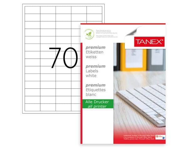 Tanex TW-2270 40x20 mm Laser Etiket