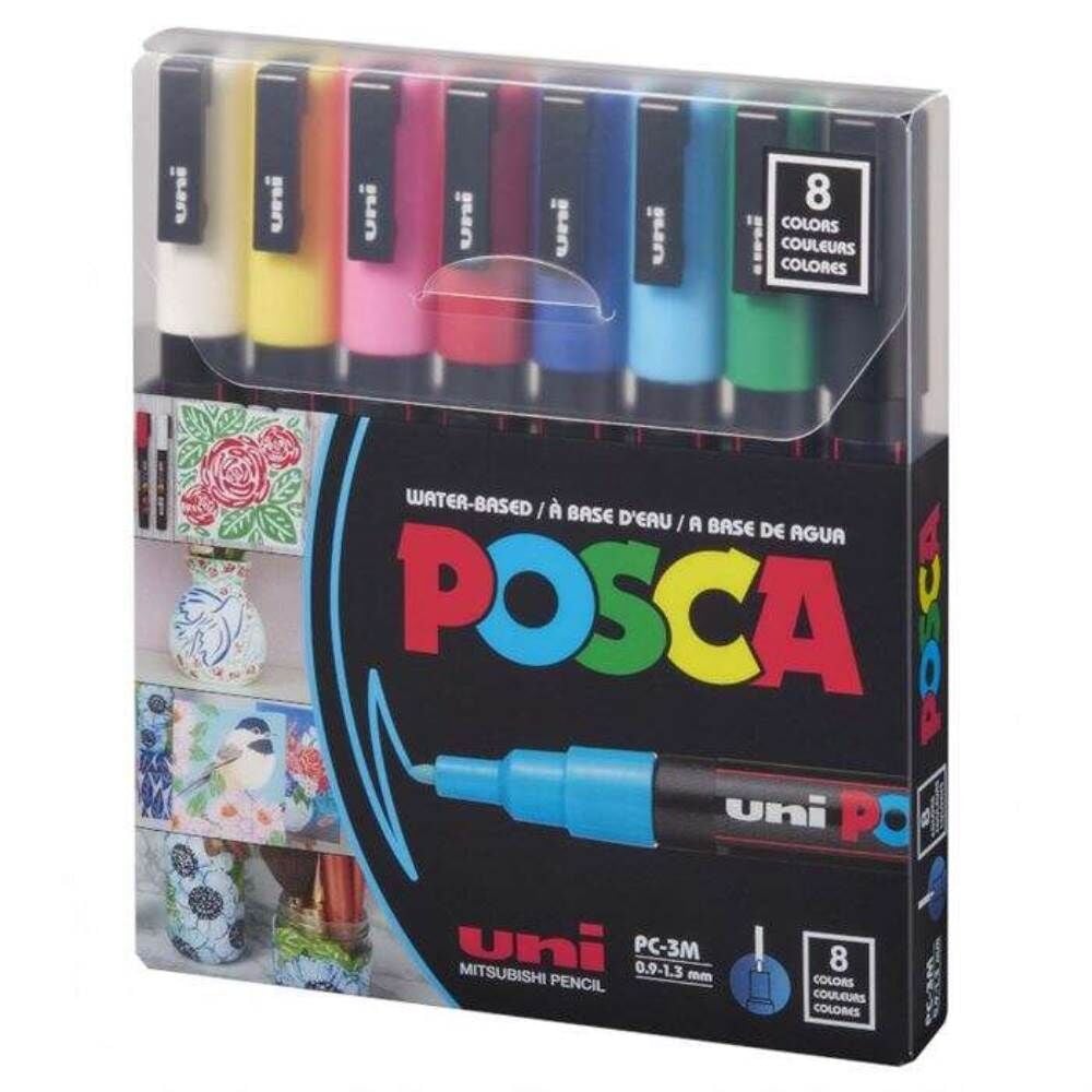 Uniball Posca Boyama Markörü Ana Renkler PC-3 0.9-1.3 mm 8 Renk