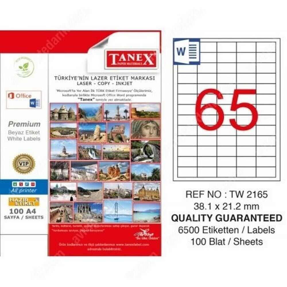 Tanex Tw-2165 38.1x21.2 mm Laser Etiket
