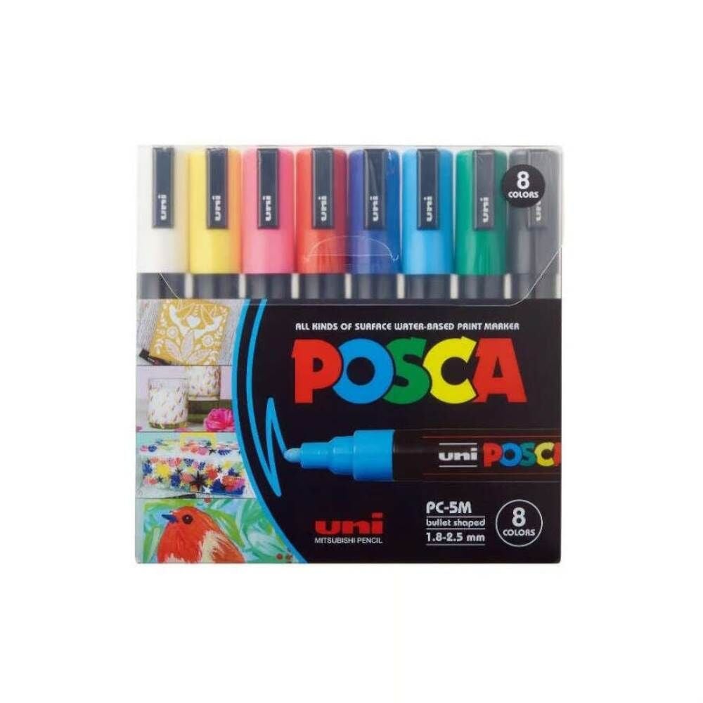 Uniball Posca Boyama Markörü PC-5M 1.8-2.5 mm 8 Renk