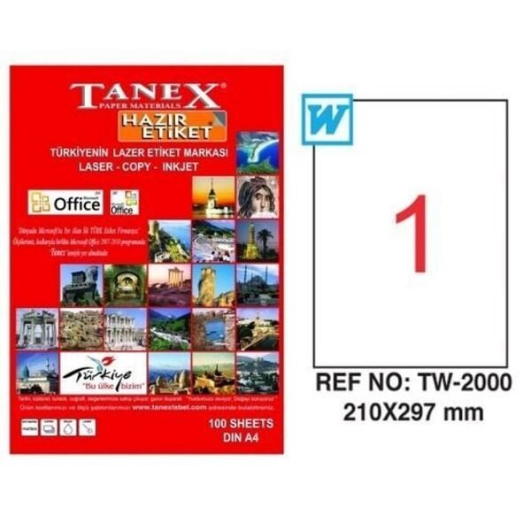 Tanex TW-2000 210x297 mm Laser Etiket