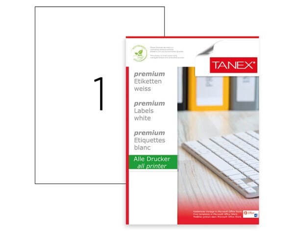 Tanex TW-2000 210x297 mm Laser Etiket