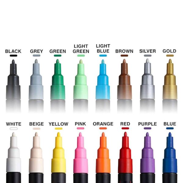 Uniball Posca Boyama Markörü PC-3M 0.9-1.3 mm 16 Renk