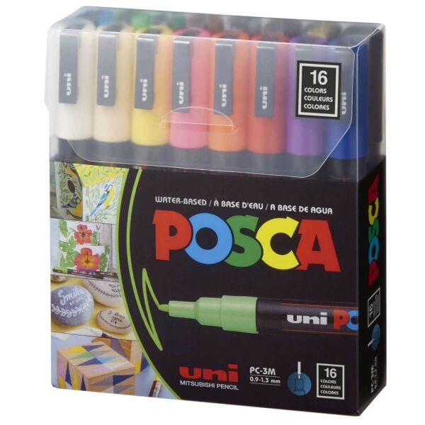 Uniball Posca Boyama Markörü PC-3M 0.9-1.3 mm 16 Renk