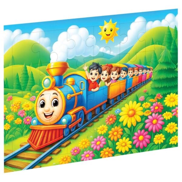 Renkli Tren 3509 24 Parça Ahşap Puzzle