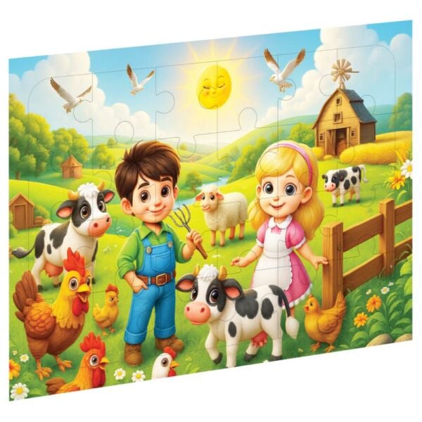 Çiftlik Hayvanları 3500 24 Parça Ahşap Puzzle