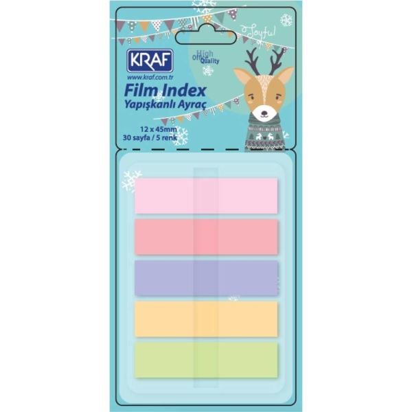 Kraf Index Fılm (Pp) 12X45mm Pop-Up 5 Renk X 30 Yp Pastel 51248-2