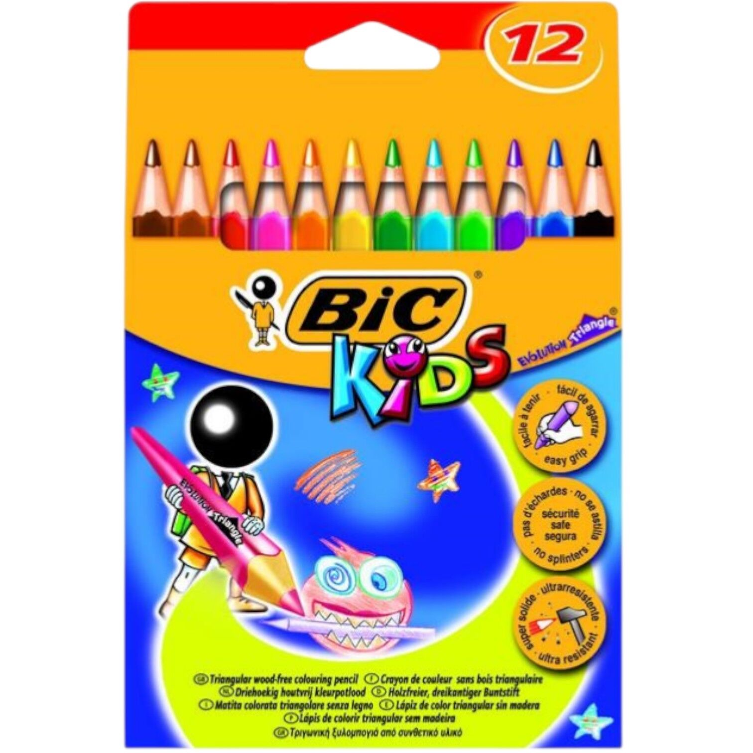 Bic Evolution Kuru Boya Jumbo 12 Renk 8297356