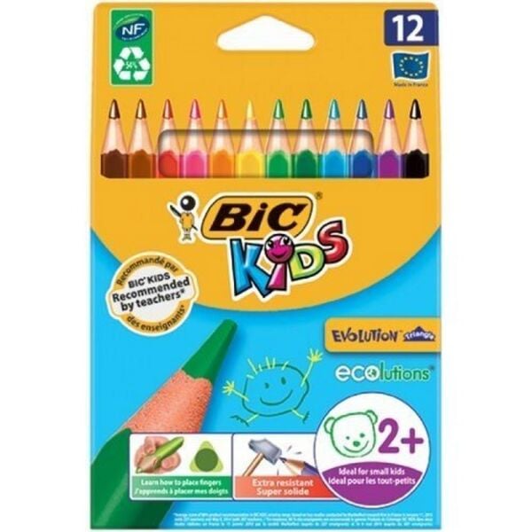 Bic Evolution Kuru Boya Jumbo 12 Renk 8297356