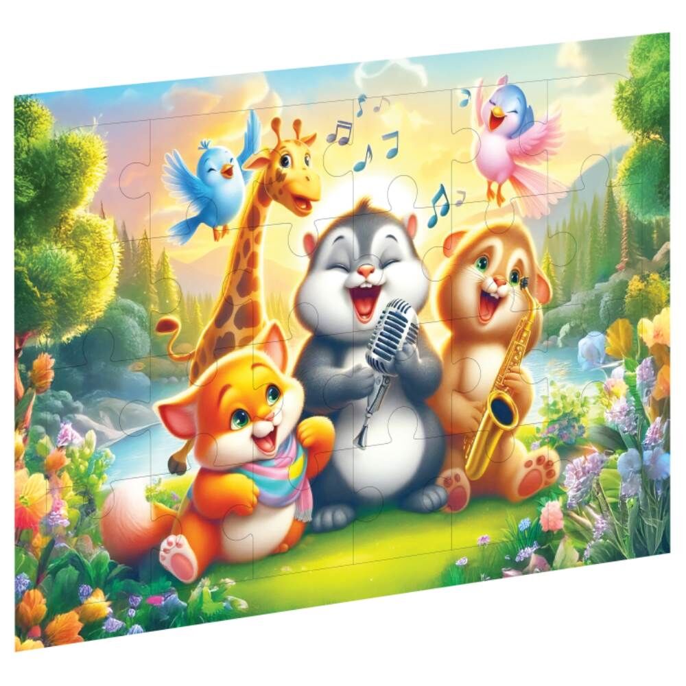 Neşeli Dostlar 3504 24 Parça Ahşap Puzzle
