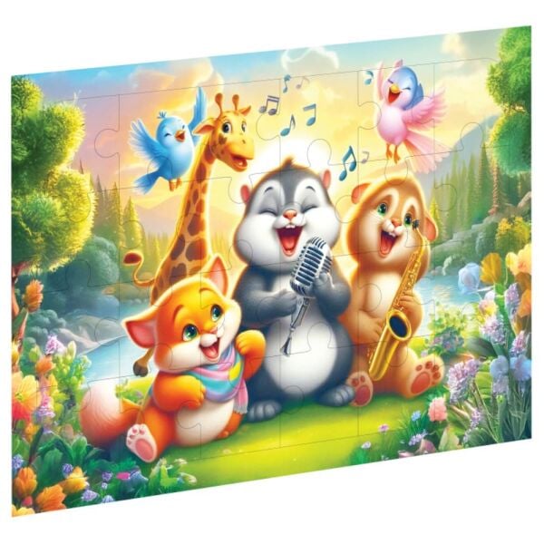 Neşeli Dostlar 3504 24 Parça Ahşap Puzzle