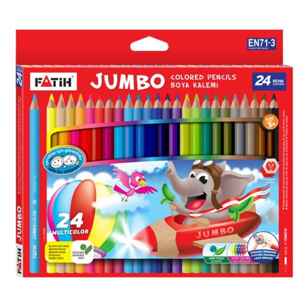 Fatih Kuru Boya 24 Renk Jumbo Tam Boy 33350-33424