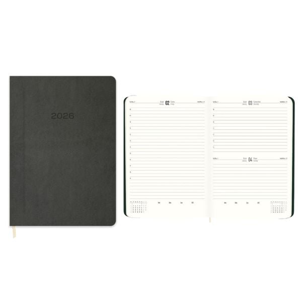 Keskin 2026 16x24 Termo Deri Gri Günlük Ajanda