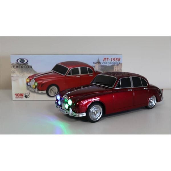 EVERTON RT-1958 Kırmızı Arabalı  Bluetooth Fm-Usb-Tf-Aux Şarjlı Nostaljik Radyo