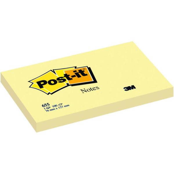 Post-It Yapışkanlı Not Kağıdı Sarı 76X127 100 Yp 655 520100441800