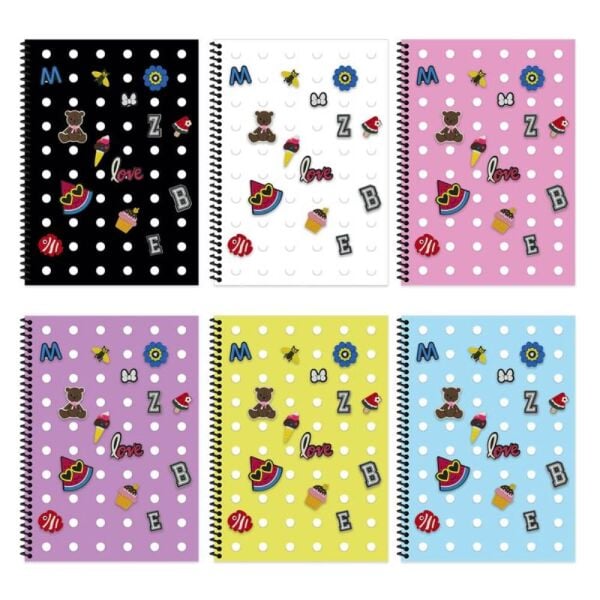 Fun A4 80 Yaprak Kareli Plastik Kapak Spiralli Defter 323242