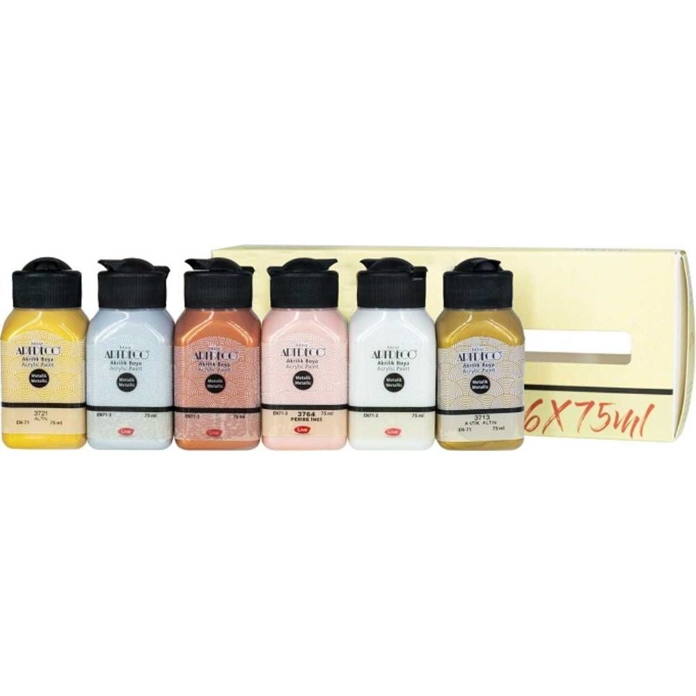 Artdeco Akrilik Boya Seti 6X75 Ml Metalik Renkler Y-070I-As3