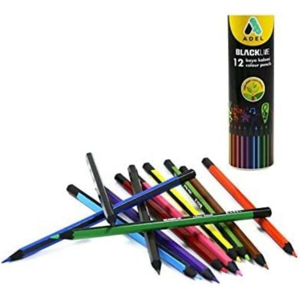 Adel Kuru Boya 12 Renk Blackline Tüp 05000
