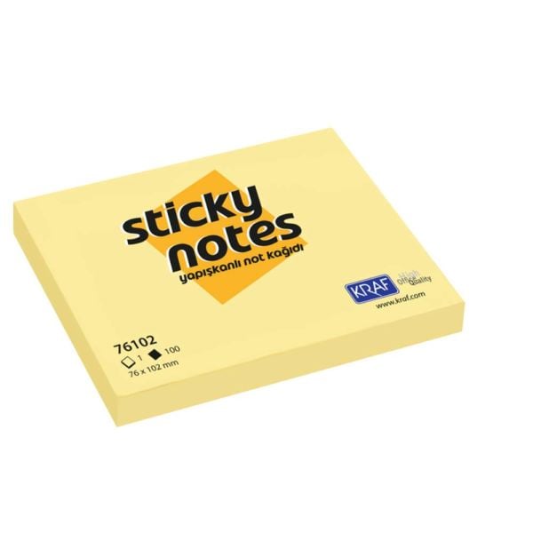 Kraf Yapışkanlı Not Kağıdı 76X102 Sarı 76102