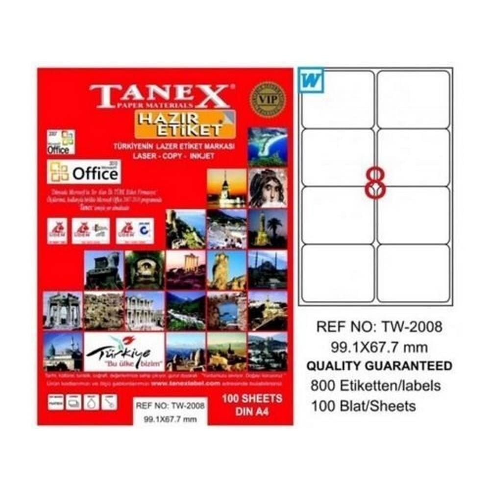 Tanex TW-2008 99x67.7 mm Polyester Etiket