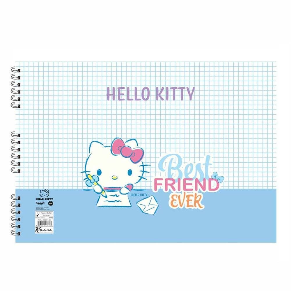 Hello Kitty 25x35 15 Yaprak Spiralli Resim Defteri 300215-13
