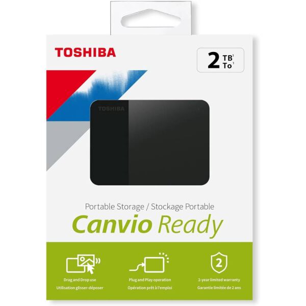 Toshiba 2TB Canvio Ready 2.5'' Gen1 USB 3.2 Harici Harddisk (HDTP320EK3AA)
