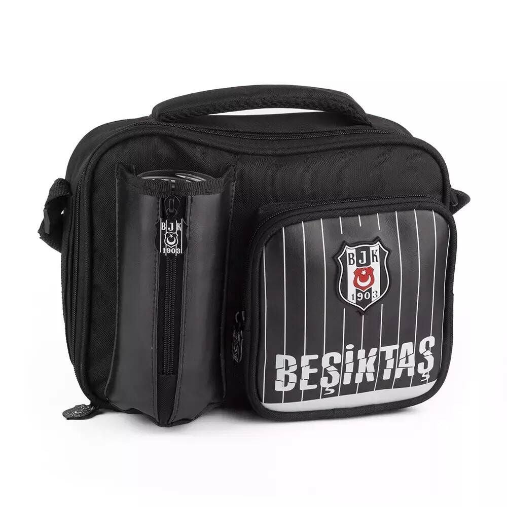 Beşiktaş Me Team İnce Çubuk Desenli Suni Deri Beslenme Çantası 25354