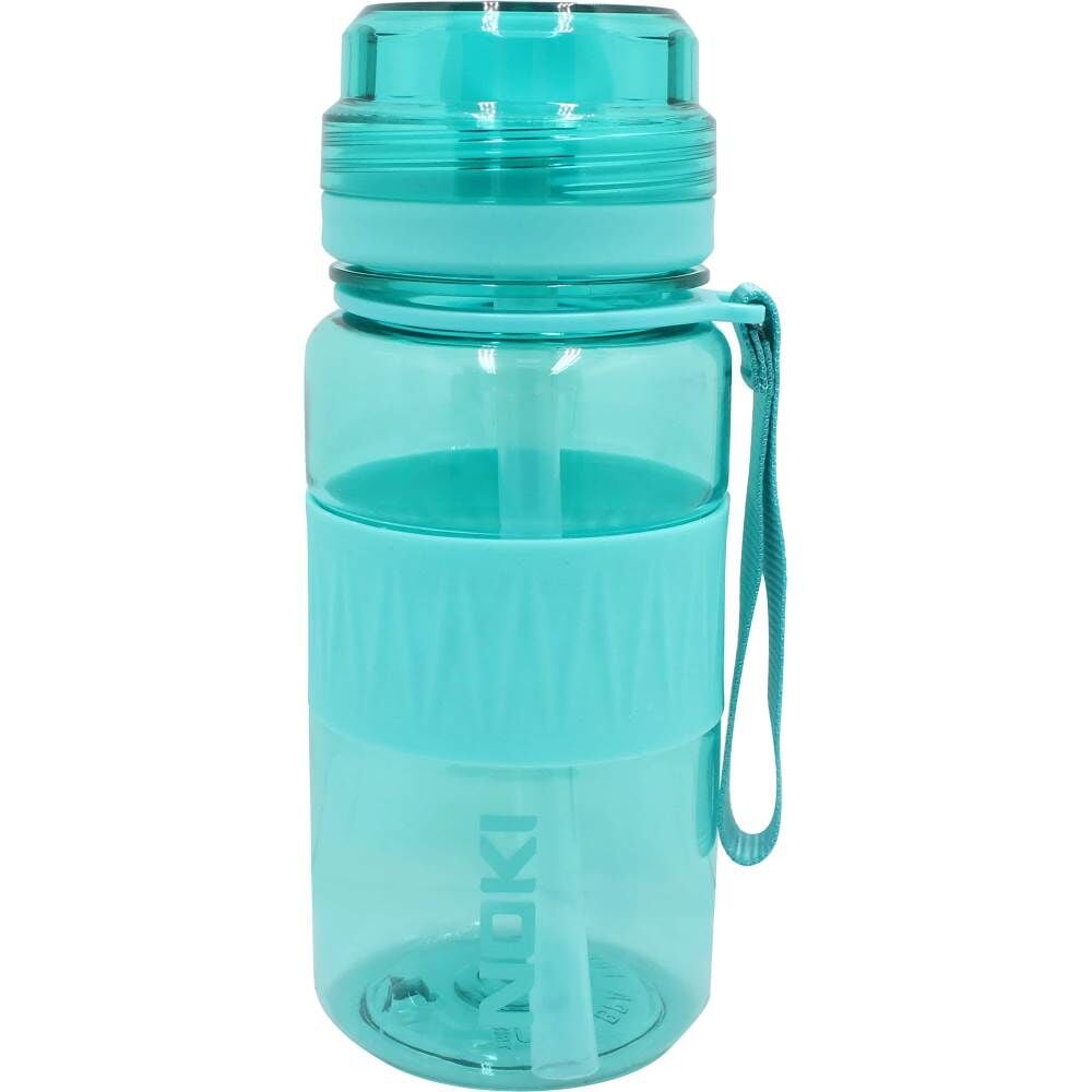 Noki Kids Tritan Pipetli Silikon Kemerli 400 ml Matara T0113-110 Turkuaz
