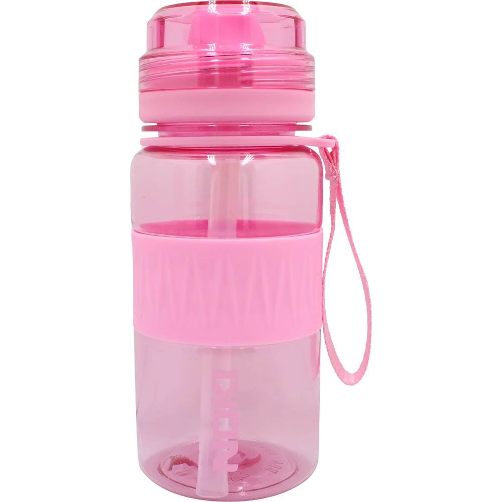 Noki Kids Tritan Pipetli Silikon Kemerli 400 ml Matara T0113-060 Pembe