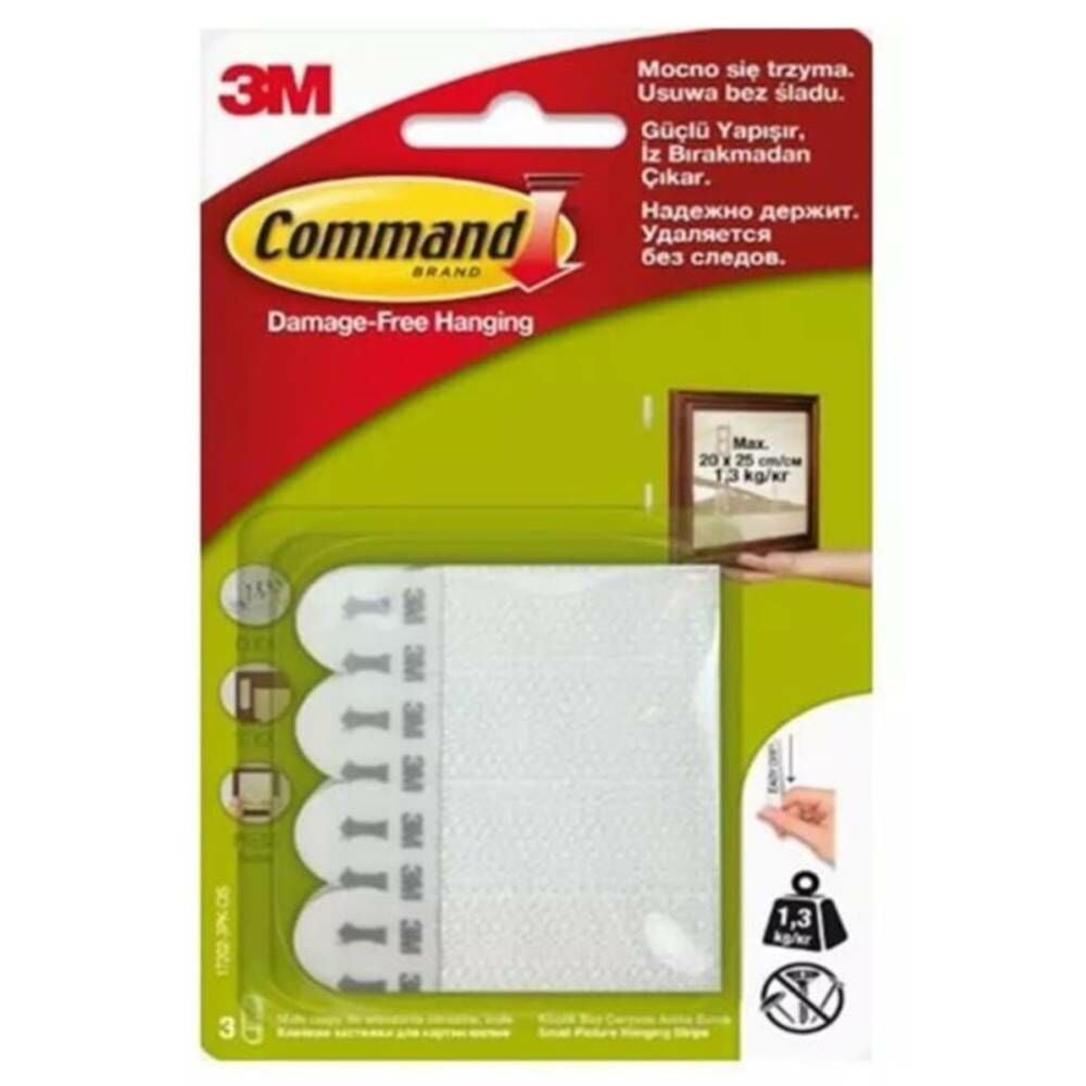 3M Command Askı Cırt Cırt Bant Küçük Boy 3Lü 17202-3Pk