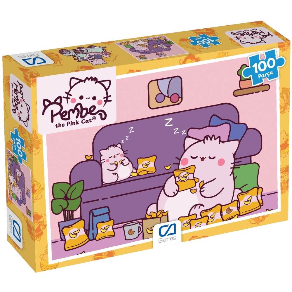 Pembe Kedi 5337 100 Parça Puzzle