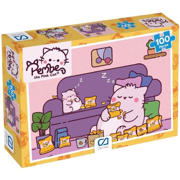 Pembe Kedi 5337 100 Parça Puzzle