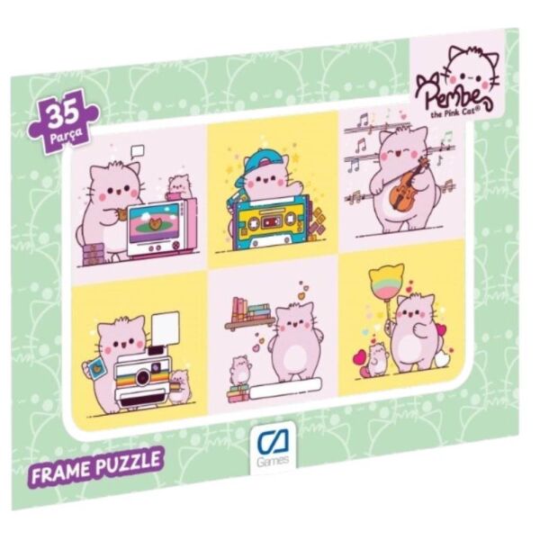 Pembe Kedi 5334 35 Parça Puzzle