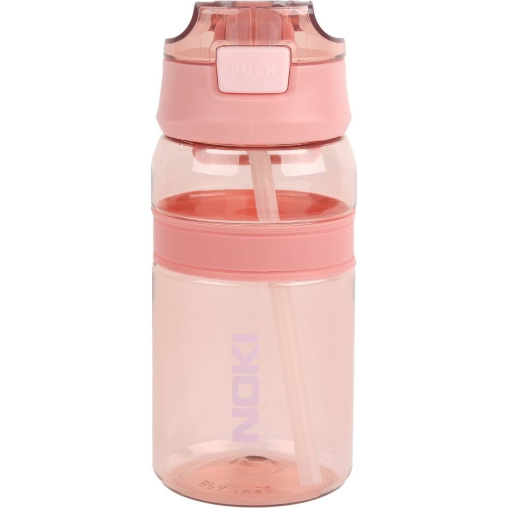 Noki Tritan Pipetli Silikon Kemerli 550 ml Matara T0119-060 Pembe